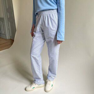 Djerf Avenue Breezy Pants in Blue Stripe Size Small